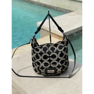 Coach Black Kristin Op Art Satchel/Crossbody black bag
